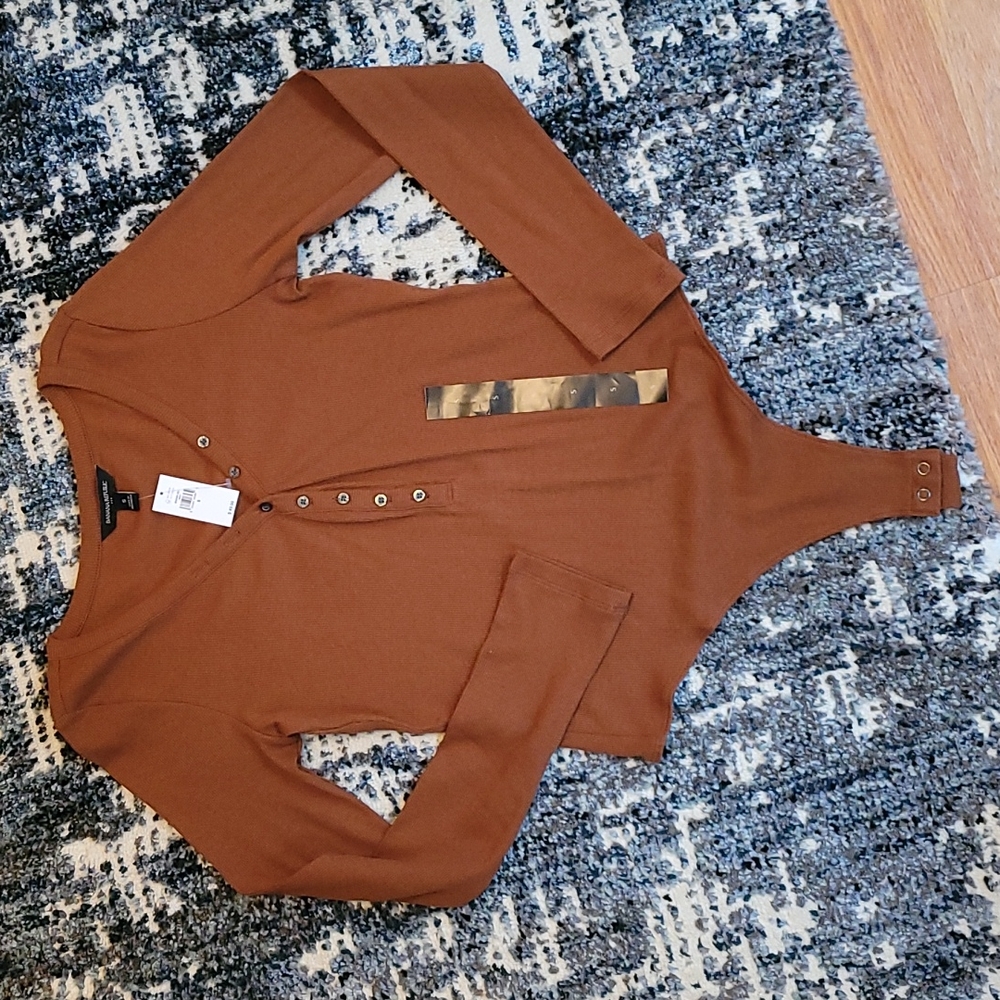 **NWT**Rust Ribbed Bodysuit